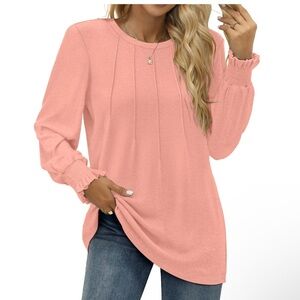 Elegant Pink Long Sleeve Tunic for Women